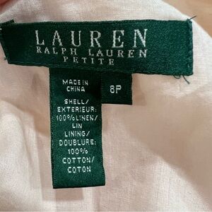 Ralph Lauren Women’s 100% Linen/100%Cotton Petite Dress Light Peach